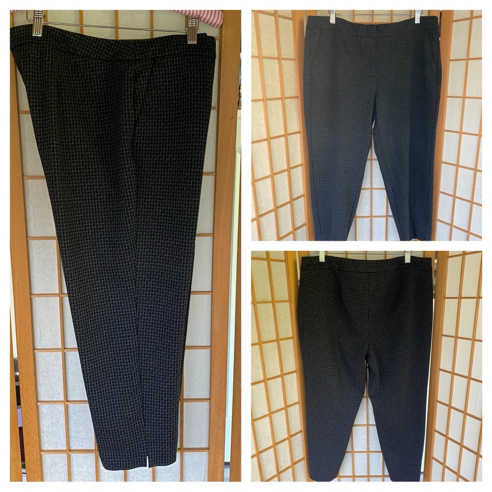Chico’s Black & Grey Houndstooth Stretch Knit Cropped Pant SZ 12 (Chico’s 2)